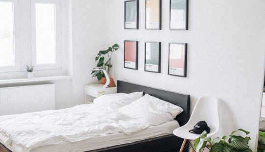 Bright modern bedroom with stylish decor.