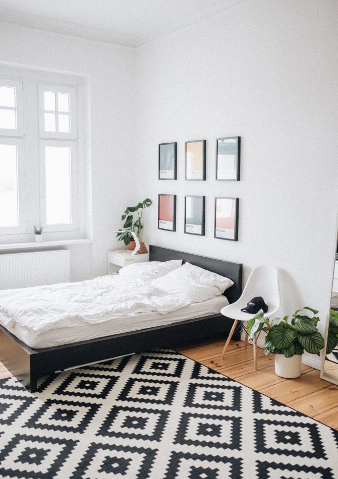 Bright modern bedroom with stylish decor.